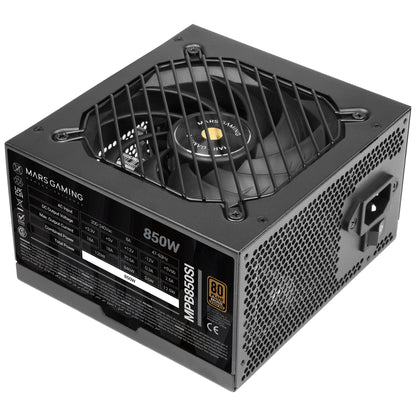 Mars Gaming MPBSI, alimentatore PC ATX, 7 anni di garanzia, bronzo 80Plus 230 V, efficienza del 90%, ventola SI Extreme Silence con nucleo in rame, tecnologia AI2-RPM, DC-DC e SMD, ATX 550 W / 650 W / 750 W / 850 W Fonte PC