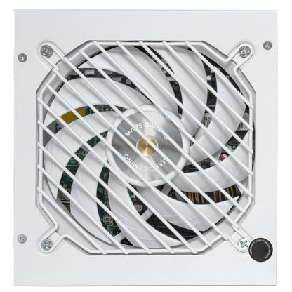 Mars Gaming MPZE750SI, alimentatore ATX 750W, 10 anni di garanzia, argento 80 Plus, efficienza +87%, tecnologia AI2-RPM, DC-DC e SMD, PFC-Active, condensatori giapponesi Toshin Kyogo 105o, sorgente PC bianca
