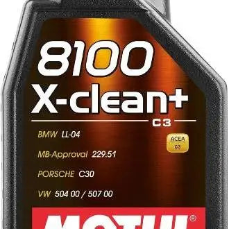 MOTUL 8100 X-CLEAN+ 5W-30. 
 Olio motore per benzina e diesel - Euro 4, 5 e 6 
 100% sintetico 
 Contenitore da 1 litro.