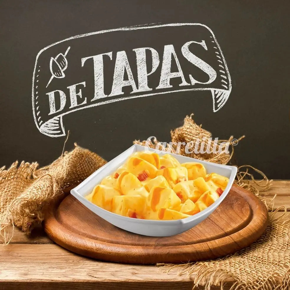 Carrello per patate pancetta e formaggio con coperchi 8 unità da 250 GR Ingredienti selezionati, senza glutine e vegani