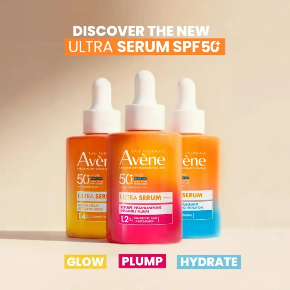 Avène Ultra Sérum SPF50+ 30 ml | Siero solare viso idratante quotidiano, texture ultra-leggera, alta protezione UVB/UVA/HEV contro la luce blu per pelli sensibili