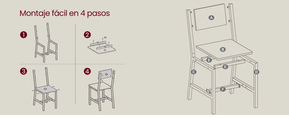 VASAGLE Sedie da pranzo, set di 4, struttura in acciaio, stile industriale, per sala da pranzo, soggiorno, cucina, marrone rustico e nero