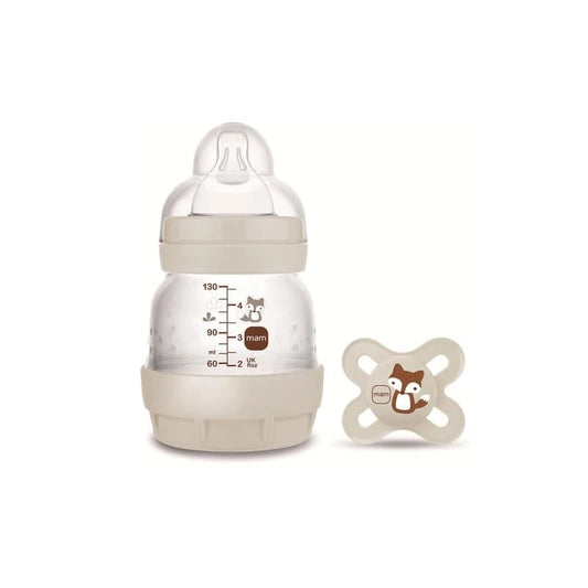 MAM BIBERON ANTI-COLICO 130 ML + PACIFICATORE DI AVVIAMENTO 0-2 M SILICONE