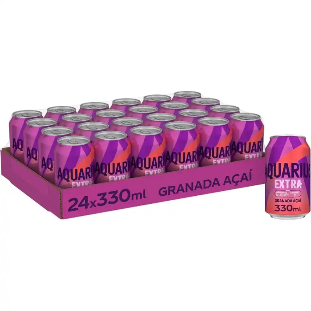Aquarius Extra Granada Açaí, NUOVA Bevanda a Basso Contenuto Calorico, 24x330 ml