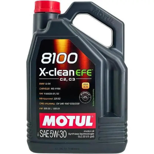 MOTUL 8100 X-CLEAN EFE 5W-30 lubrificante. Olio motore 100% sintetico. Alta protezione e risparmio di carburante.