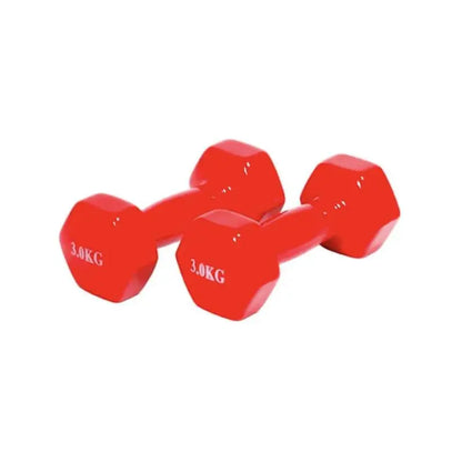 Manubri in Neoprene Pesi 1, 1.5, 2, 3 kg Blu e Rosso, Anti-Roll Short Pack 2 unità.