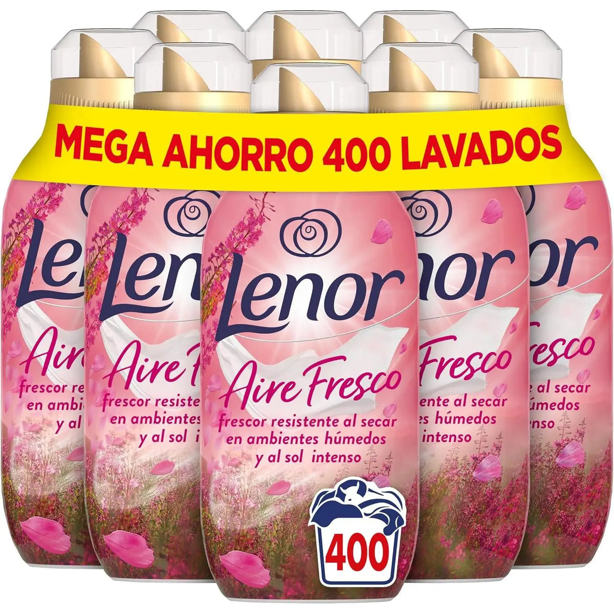 Lenor Freschezza Alpina o Freschezza Fiori Selvatici Resistente all'Essiccazione in Ambienti Umidi o Sole Intenso 8x700ml