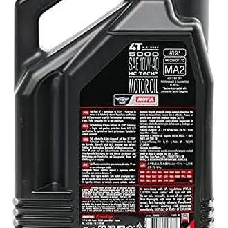MOTUL 5000 10W-40 4T 
 Lubrificante per motori a 4 tempi di motociclette. 
 HC–TECH ®   – Semisintetico 
 Tecnologia HC-TECH ® 
 Contenitore da 4 litri.