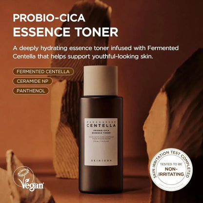 SKIN1004 Madagascar Centella Probio‑Cica Essence Toner 210 ml | Tonico essenza coreano con centella fermentata, acido ialuronico e ceramidi per idratare e lenire la pelle sensibile