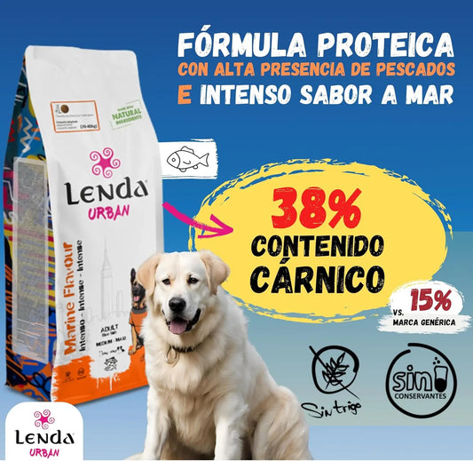 Lenda Urban Marine 15 kg - Cibo per Cani di Taglia Media/Maxi al Pesce Blu Naturale