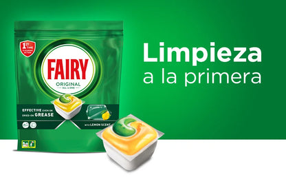 Fairy Original Capsule per Lavastoviglie All-in-One, Limone, 205 Capsule, Efficace Anche su Grassi Secchi