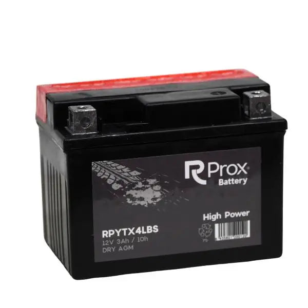 Batteria per Moto YTX4L-BS AGM Alta Potenza 12V 3Ah 40Amp. Massima Potenza di Avviamento. Batteria RC Prox Prodotta in Europa.