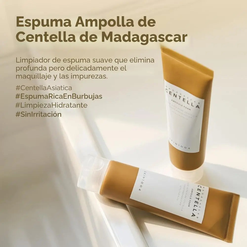 SKIN1004 Madagascar Centella Ampoule Foam 125 ml | Detergente viso delicato con centella asiatica e pH 5.0 | Pulizia profonda, lenitiva e ideale come secondo passaggio della doppia detersione