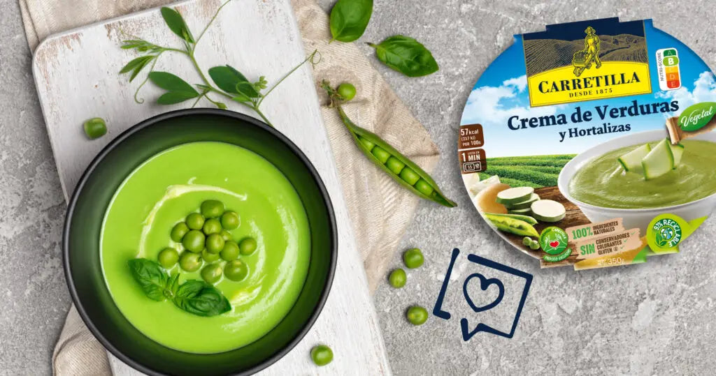 Freccia per verdure e panna 7 unità da 350 GR, piatti pronti in 1 minuto, con ingredienti naturali e senza aggiunta di conservanti, non necessita di freddo per la conservazione, contenitore per microonde.