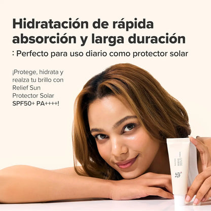 Beauty of Joseon Relief Sun SPF50 50 ml – Protezione solare con riso + probiotico, leggera e idratante