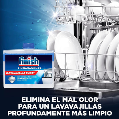 Finish Detergente per Macchine, Detergente per lavastoviglie contro cattivi odori, calcare e grasso dalla lavastoviglie, 4 unità x 250 ml, Totale 1 litro