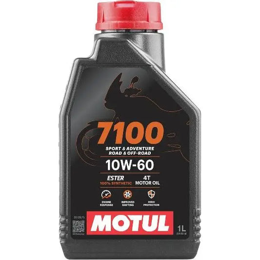 Motul 7100 10W60 4T 
 Lubrificante per moto ad alte prestazioni. 100% Sintetico - Esteri. 
 Contenitore da 1 litro.