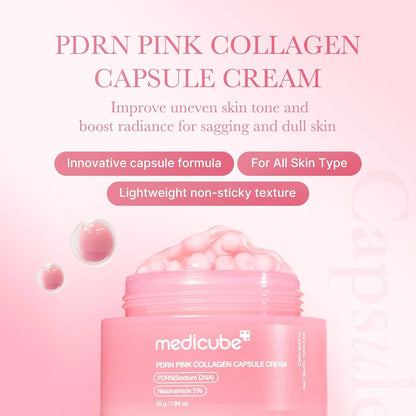Medicube Salmon DNA PDRN Capsule Cream 55 g | Crema idratante leggera con PDRN e niacinamide per uniformare il tono della pelle e offrire un’idratazione luminosa