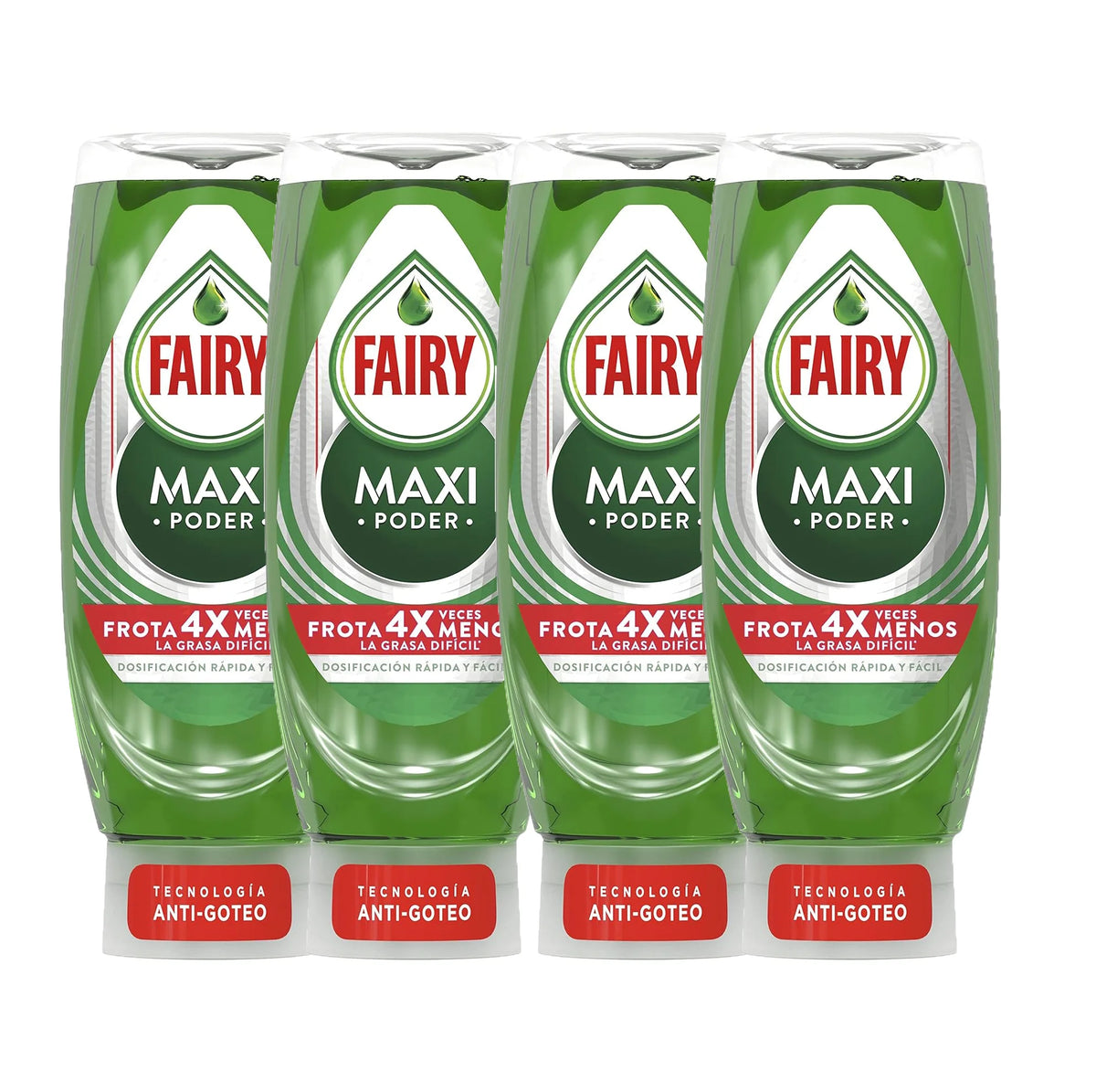 FAIRY Maxi Double Power 900 ml Detergente Liquido per Piatti e Mani 2x450 ml o 4 x 450 ml con Azione Antigrasso, Pulizia Facile di Piatti, Pentole e Padelle più Sporche
