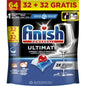 Finish Powerball Ultimate All-in-1, 64 pastiglie, efficaci su macchie asciutte e incrostate, confezione da 1 (64), 2 (128), 3 (192), 4 (256) o 5 (320)