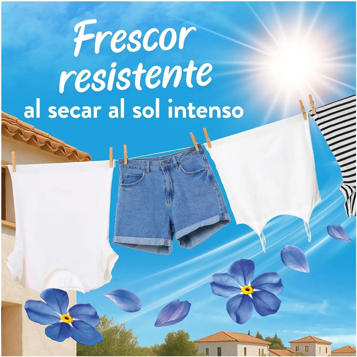 Lenor Freschezza Alpina o Freschezza Fiori Selvatici Resistente all'Essiccazione in Ambienti Umidi o Sole Intenso 8x700ml