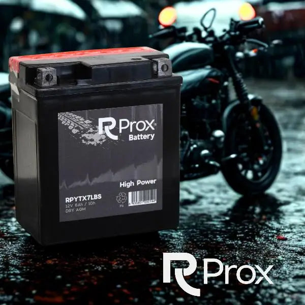 Batteria per Moto YTX7L-BS AGM Alta Potenza 12V 6Ah 100Amp. Massima Potenza di Avviamento. Batteria RC Prox Prodotta in Europa.