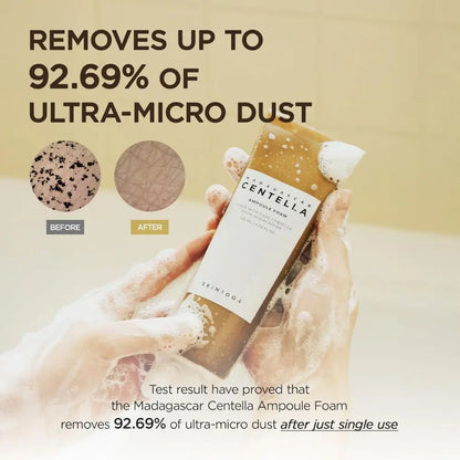 Pack SKIN1004 Madagascar Centella Double Cleansing Duo | Olio Detergente Leggero 200 ml + Schiuma Ampolla 125 ml | Doppia detersione lenitiva che rimuove il trucco e pulisce i pori in profondità