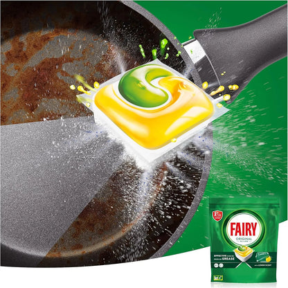 Fairy Original Capsule per Lavastoviglie All-in-One, Limone, 205 Capsule, Efficace Anche su Grassi Secchi