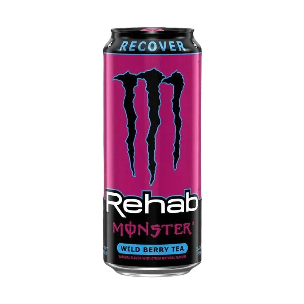 Monster - Monster Rehab Wild Berry bevanda energetica senza gas, con tè e vitamine del gruppo B, confezione da 12 lattine da 500 ml