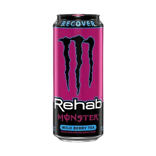Monster - Monster Rehab Wild Berry bevanda energetica senza gas, con tè e vitamine del gruppo B, confezione da 12 lattine da 500 ml