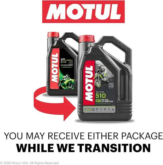MOTUL 510 2T 
 Lubrificante per motori a 2 tempi 
 Grasso separato o pre-miscelato 
 Tecnosintesi ® 
 Contenitore da 4 litri.