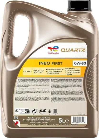 TOTAL QUARTZ INEO FIRST 0W-30 5 Litri Lubrificante per Motore.