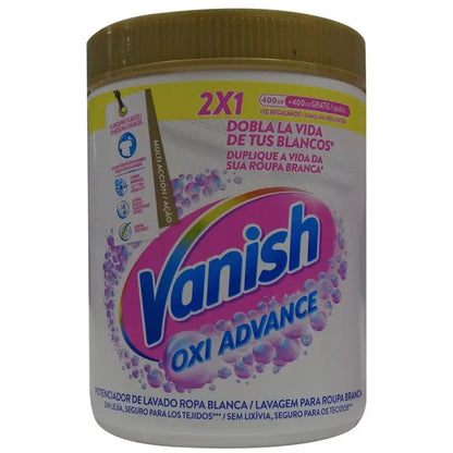 Vanish Oxi Action Savings PACK 2 X 900 Gr. - Smacchiatore e sbiancante per vestiti bianco, polvere, senza candeggina 【ROW】