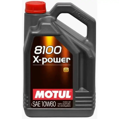 MOTUL 8100 X-POWER 10W-60 
 Olio motore ad alte prestazioni 
 100% Sintetico - SAPS Completi 
 Contenitore da 5 litri.