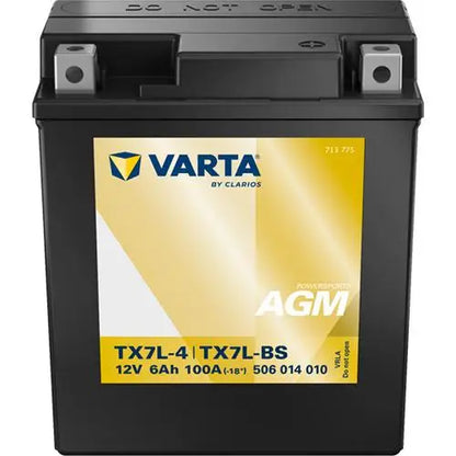 VARTA YTX7L-BS 12V 6AH 100A 
 POWERSPORTS AGM 506 014 010 
 Misure: 
 Lunghezza 114 mm 
 Larghezza 71 mm 
 Altezza 131 mm