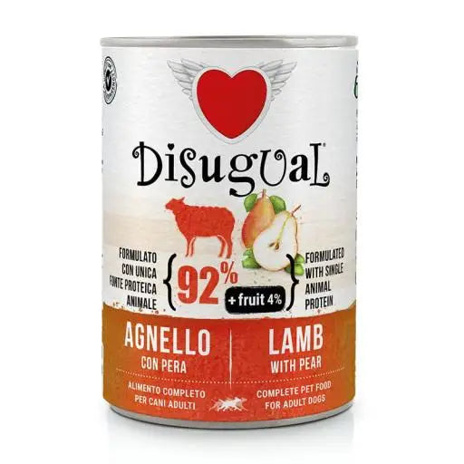 Disugual Cibo Umido Agnello con Pera per Cani Adulti - 400 GR