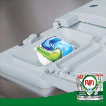 Fairy Ultra All in One Capsule per Lavastoviglie, Confezione da 6 Sacchetti da 20 Capsule (120 Capsule in Totale), Detergente in Capsule con Azione Pulente in 1 Lavaggio, Potente contro lo Sporco Difficile e il Grasso