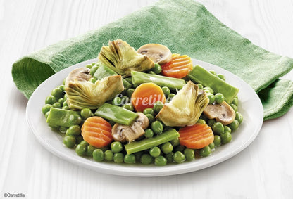 Mandrino per verdure principale 10 unità da 300 g Piatti pronti in 1 minuto, ingredienti vegetali naturali al 100%, senza conservanti, senza additivi e senza glutine.