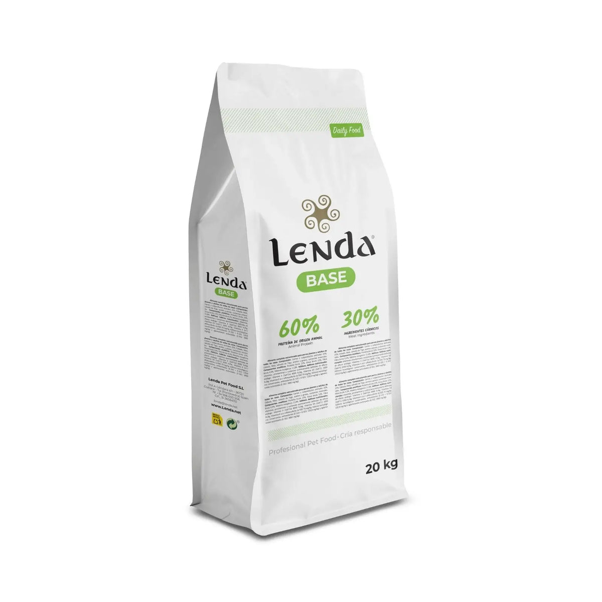 Lenda Base Cibo Quotidiano 20kg – Alimento Naturale per Cani Giovani e Adulti di Tutte le Razze