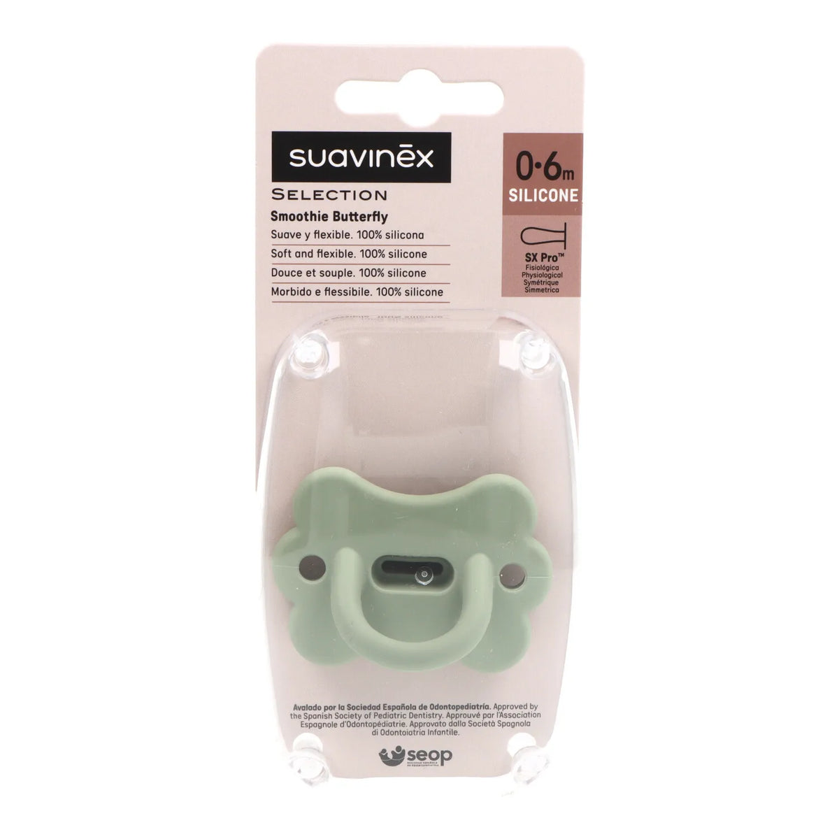Suavinex Sx Pro Selection Ciuccio Fisiologico in Silicone 0-6 Mesi Smoothie Butterfly 1 Unità