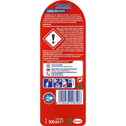 Smalto liquido lavastoviglie SOMAT + Asciugatura extra – Confezione da 2x500 ml |   Brillantezza intensa e asciugatura rapida |   Evitare macchie e residui |   Bottiglie con dispenser facile【ROUA】