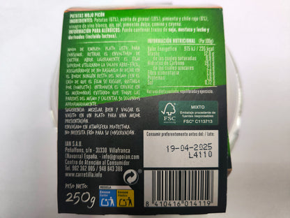 Carrello per patate Mojo con coperchi Carrello per uccelli 8 unità da 250 GR Ingredienti naturali, senza conservanti (senza glutine)