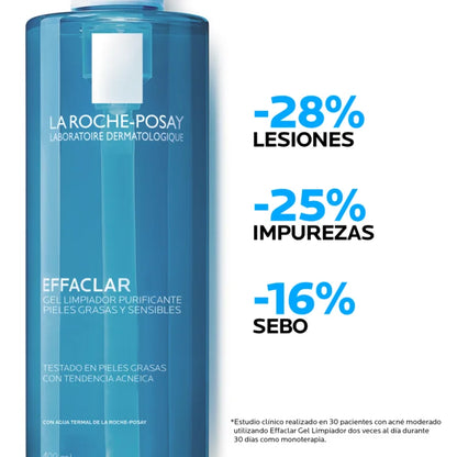 La Roche-Posay Effaclar +M Detergente Purificante Pacco Risparmio 2 unità 800 ml Detergente per Pelle Grassa