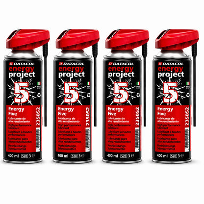 Datacol Lubrificante Spray Multiuso 5-in-1, ad Alte Prestazioni e Lunga Durata, Sciogli-grippa Universale, Rimuove la Ruggine e Protegge dalla Corrosione, 400 ml