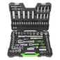JBM 54037 Cassetta degli attrezzi da 108 pezzi con bussole esagonali zincate da 1/4" e 1/2"