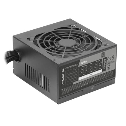 Tacens Anima APB650, Alimentatore per PC ATX 650W, Certificazione bronzo 80Plus, Efficienza 85%, Tecnologie SMD e DC-DC, Ventola ultra silenziosa da 12 cm, Cavi piatti extra lunghi, Sorgente PC nera da 650 W