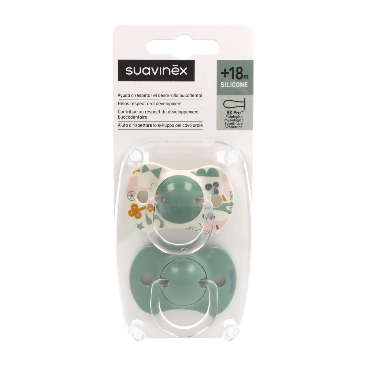Ciuccio fisiologico in silicone Suavinex Sx Pro +18m X2