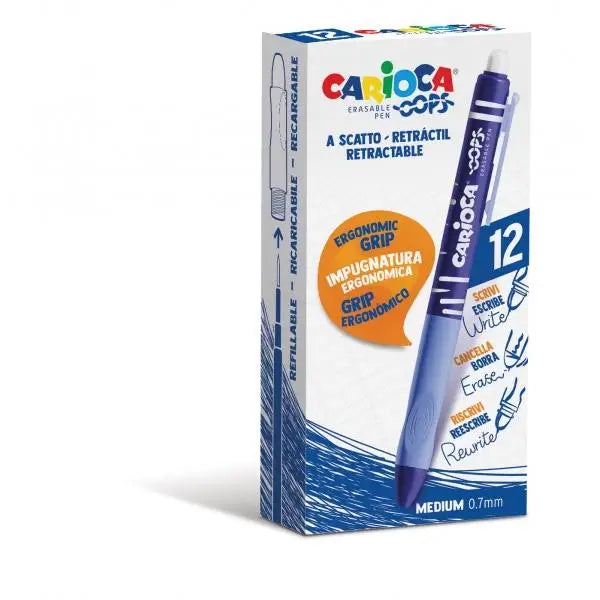 Oops Carioca Penne cancellabili Termo sensibile 0,7 mm Blu (12 unità)