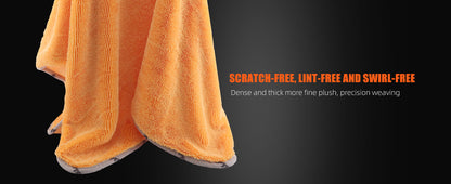 SPTA 1 Pezzo Asciugamano in Microfibra Arancione Altamente Assorbente per Auto, Panno Grande Anti-Graffio per Lavaggio Auto 60,5*78,5 cm