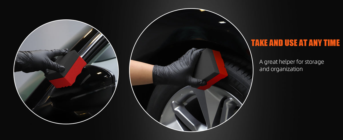 SPTA Wonder Wave Durafoam Spugna Applicatrice Sagomata Grande per Lucidatura Pneumatici e Lavaggio Auto